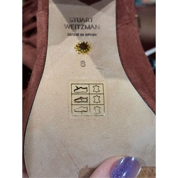 Stuart Weitzman Kenley Fringe Boot in Cordomon NWOB Size 6 - Picture 8 of 12